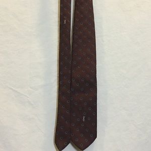 Yves Saint Laurent Polka Dotted Tie w/ YSL logo